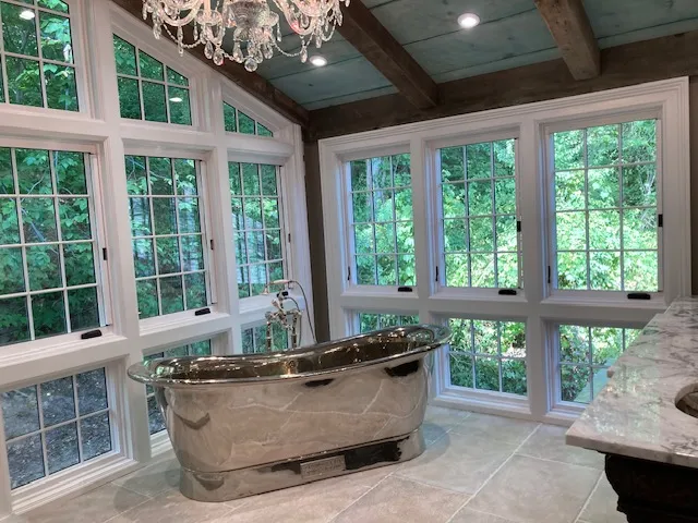 Spa bathroom with freestanding soaking tub